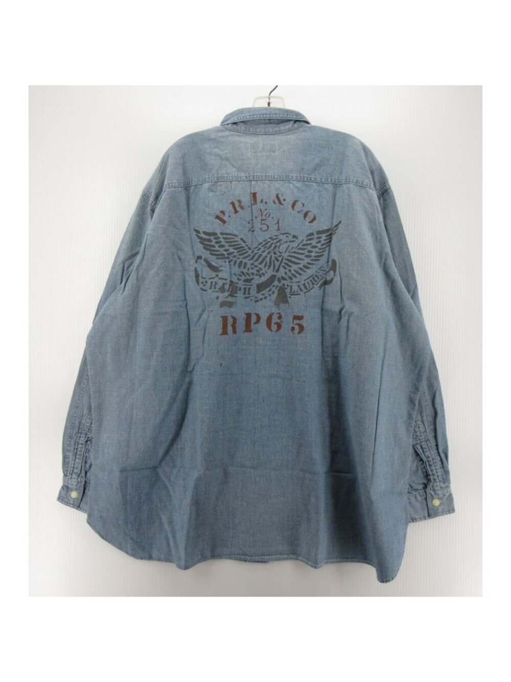 Polo Ralph Lauren Shirt 2XB Chambray Eagle Graphic Stencil Button Up